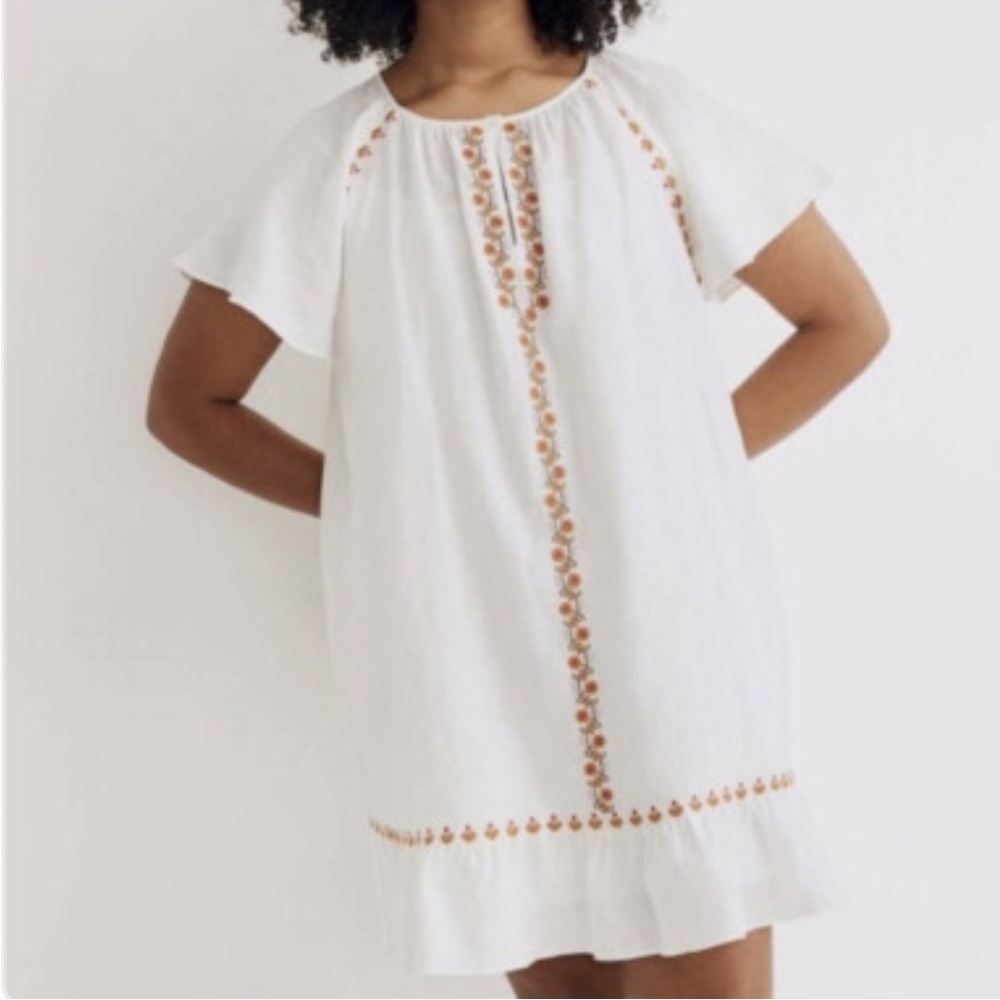 Madewell Cream Raglan Sleeve Mini Sundress